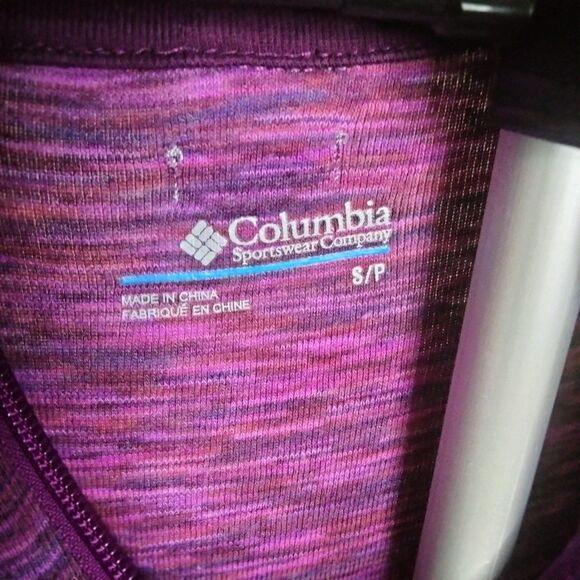 Columbia Women's SMALL light weight cotton zip up jacket purple - Picture 3 of 9